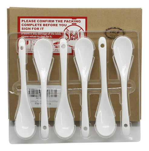 Mecai Cucharas De Huevo De Porcelana Blanca De 5 Pulgadas De