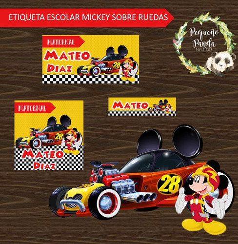 Kit Imprimible Etiquetas Escolares Mickey 3