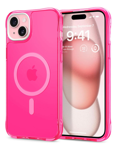 Cyrill Ultrasheer Mag Compatible Con iPhone 15, Funda Rosa