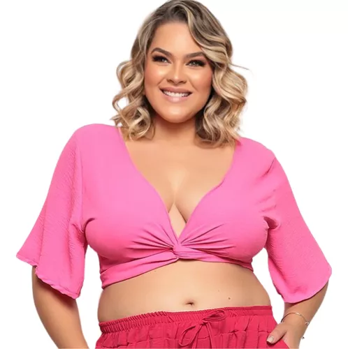 Kit 2 Tops Plus Size Reforçado Cropped Super Sustentação Xxg