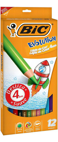 Colores Bic Evolution Largos Mina Gruesa 4mm 943468 C/ 12pzs