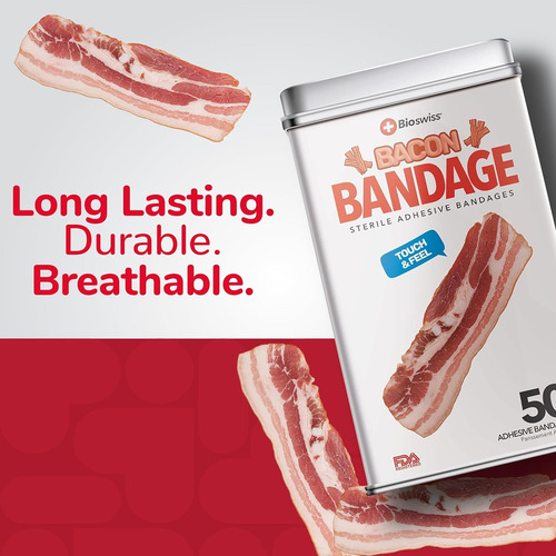 Bioswiss 50 Curitas Adhesivas De Latex Con Forma De Comida