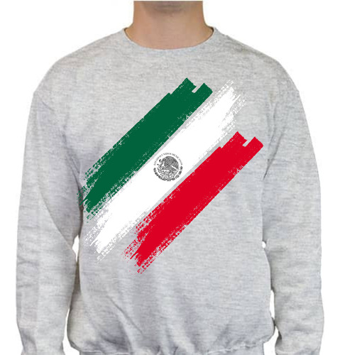 Sudadera Cuello Redondo Unisex Bandera De México