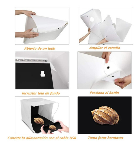 Imagen 3 de 8 de Estudio Fotográfico Profesional Portátil De 30 Cm C/led Luz
