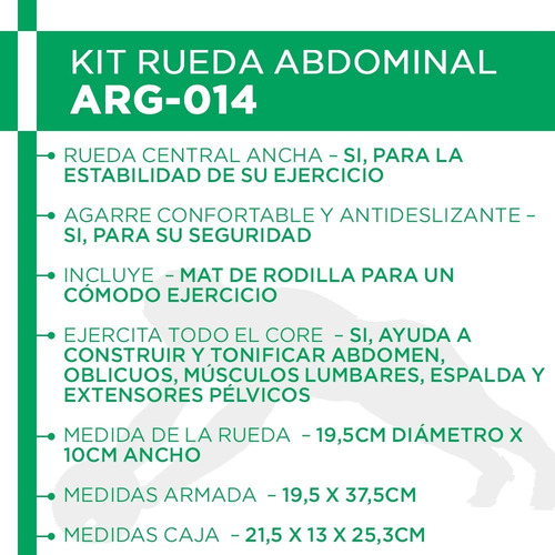 Rueda Ancha Abdominales Y Mat Para Piernas Randers Arg-014