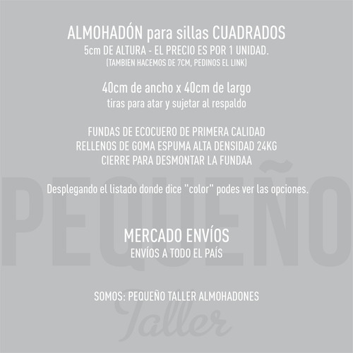 Almohadones Para Sillas Ecocuero Cuerina Con Tiritas