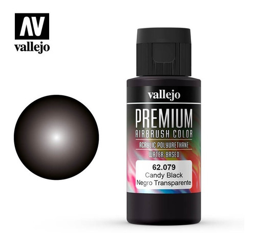 Candy Black Premium Tinta 62079 60ml Vallejo Acrilica