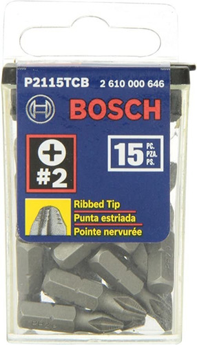 Bosch P2115tcb 1 En. Phillips Bit Impacto Rígida Insertar, 1