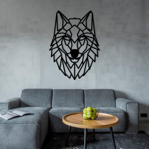 Imagen 1 de 3 de Cuadro Animales Geométricos Decorativos | Lobo | Mediano