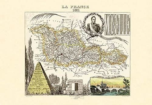 Mid 19th Century Map Of The Regions Of France Poster Print B