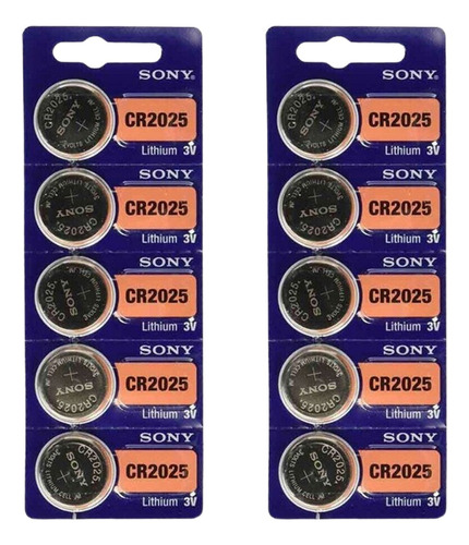 10x Baterías Cr2025 Pilas Botón Sony Original Litio 3v