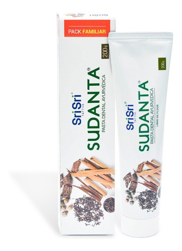 Pasta Dental Ayurvédica Sin Flúor 200gr Sudanta - Sri Sri