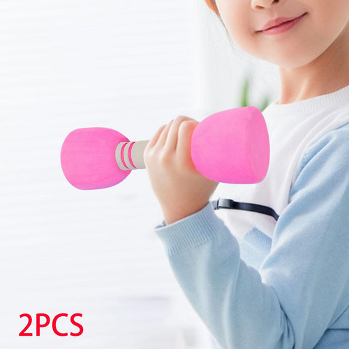 2x Halteres Infantis Halteres De Exercício Com Barra Rosa
