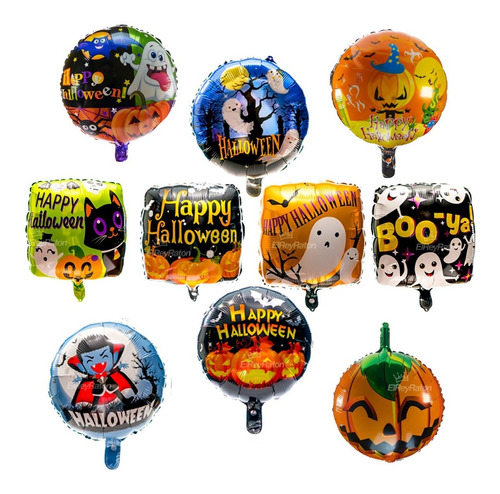 30 Globos Metalicos Halloween Dia Muertos Decorar 40cm L54