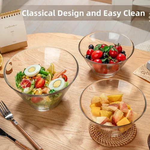 Ensaladera De Vidrio Buaic Juego Con Tazón De Frutas De Vidr