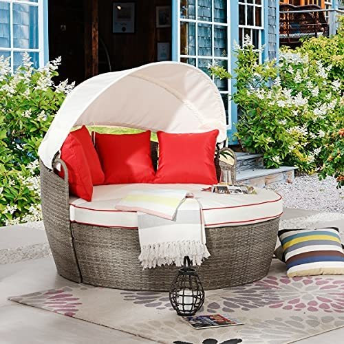 Patiofestival Patio Muebles Al Aire Libre Daybed Con Toldo R