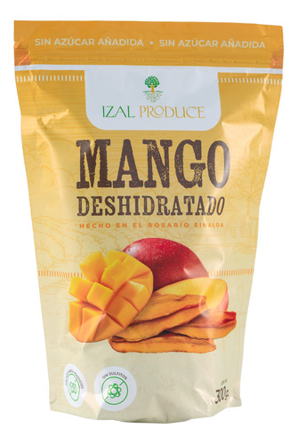 Mango Orgánico Deshidratado Natural, Sin Aditivos, 300g.