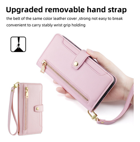 Funda De Cuero Para iPhone Carcasa De Bolsa Con 2 Correa