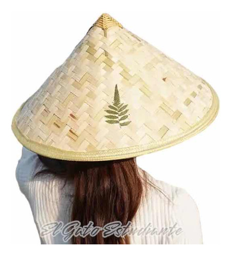 Sombrero Cónico Bambú Asiático Chino Japonés Vietnamita