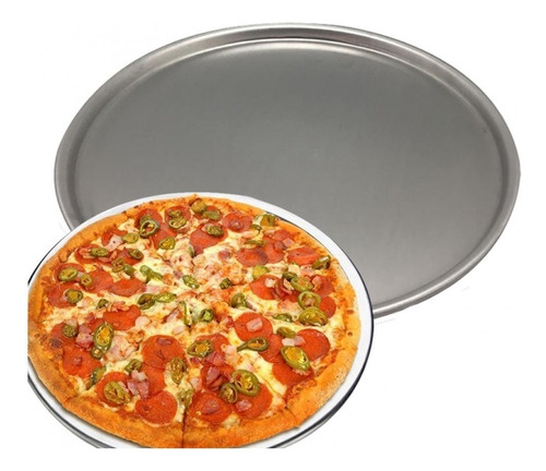 Bandeja Para Hornear Pizza En Aluminio 30cm + 6 Platos Pizza