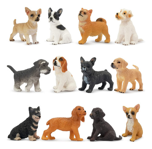 Toymany Juego De 12 Figuras De Perro Pequeñas  Figuras De P