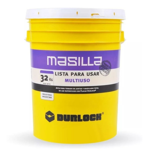 Masilla Placas De Yeso Durlock 32 Kg Lista Para Usar