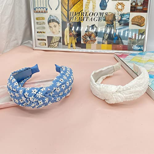 Diademas Anudadas Bordadas Begood Para Mujer, Color Blanco