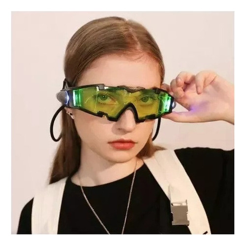 Óculos De Visão Noturna Led Com Lentes Coloridas E À Prova