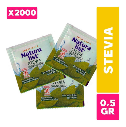 Stevia Endulzante Natural Sano 2000 Sobres Naturalist