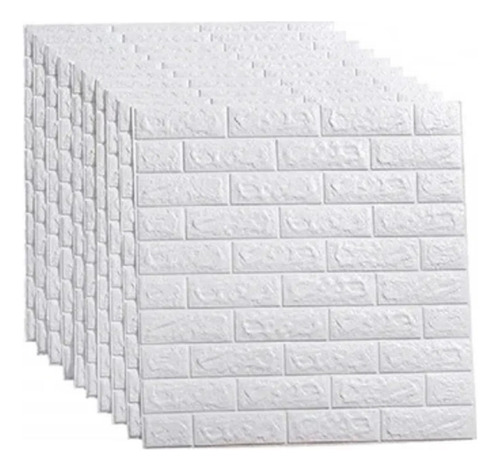 Tapiz Ladrillo Blanco 3d Pack 10 Unid - Autoadhesivo 