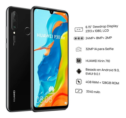 Huawei P30 Lite Dual Sim 128 Gb 4 Gb Ram 32 Mp Kirin 710