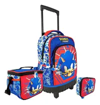 Comprar Set Sonic Mochirueda+lonchera+cartuchera Scool