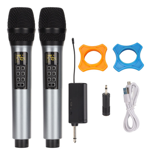 Micrófono De Mano Fijo Inalámbrico Recargable Por Usb, 2 Uni