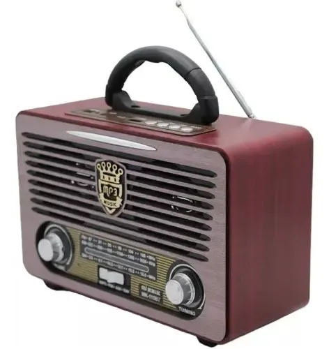 Radio Vintage AM/FM/SW + Bluetooth - Haut-parleur Transparent, Bois - Batterie Rechargeable, 1200 MAh