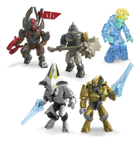 Mega Construx Halo 2 Aniversario Pack De 20 Personajes 338 Tartarus, Inquisidor, Jefe Maestro, Profeta, Guardia De Honor, Consejero, Flood