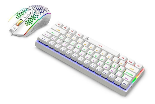 Combo T-dagger Main Force White -teclado 60%+ Mouse, Español