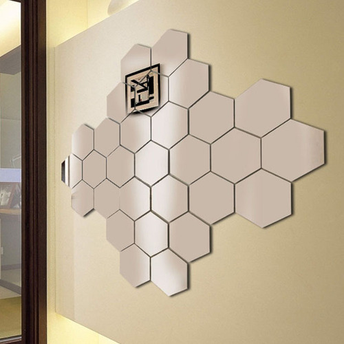 Fe Set De Pegatinas De Pared 3d Con Espejo Acrílico, Marco