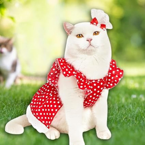 Conjunto De Verano Para Mascotas Pequeñas Gatos, Perritos Verde Rojo Mascota
