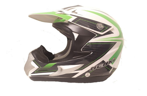 Imagen 2 de 6 de Casco Nenki Nk-301 Cross Blanco Con Colores