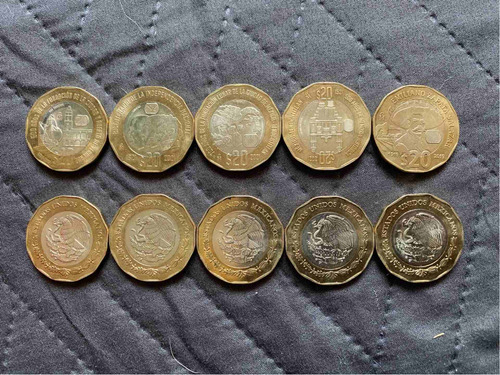 Monedas Conmemorativas De 20 Pesos Mexicanos, Impecables