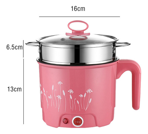 Mini Olla Caliente Eléctrica Para Fideos, Con Vaporera Rosa