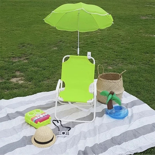 . Silla Plegable Infantil C/paragua Bebes Sol Playa