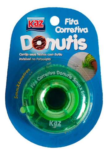 Fita Corretiva 5mm X 6m Donut's Material Escolar Kaz - 1 Und