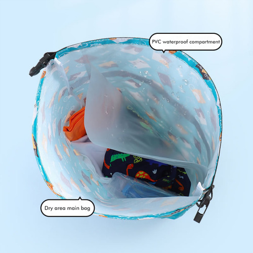 Mochila Impermeável Para Crianças, Seca E Úmida, Separada