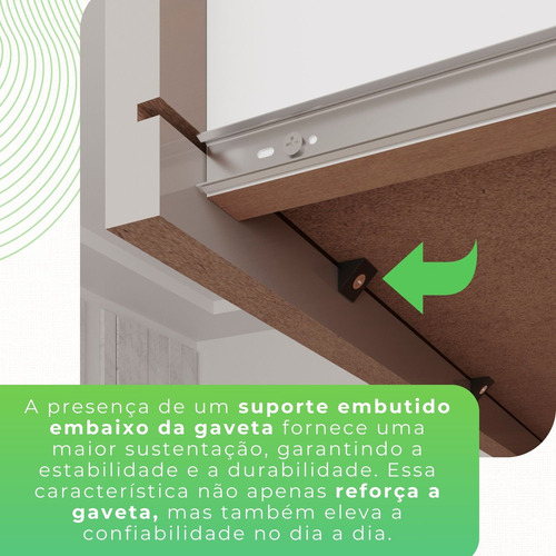 Guarda-roupa Com Pés Casal 3 Portas 9 Gavetas Luana