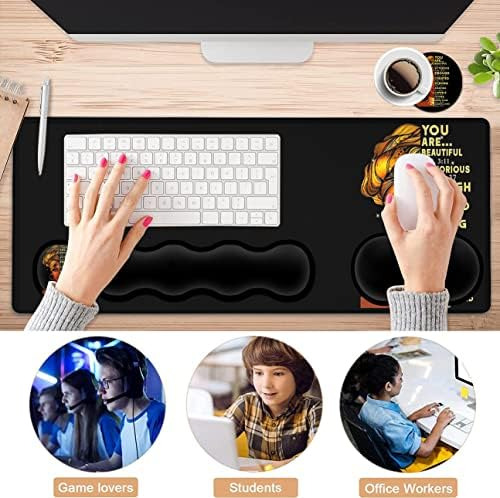 Mouse Pad Grande Con Soporte Para Muñeca, Teclado