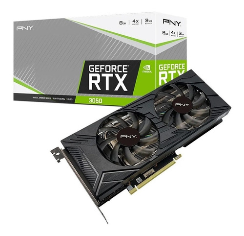 Imagen 1 de 6 de Placa De Video Pny Geforce rtx 3050 8gb Uprising Dual Fan