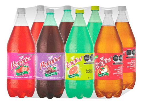 Refrescos Peñafiel Surtido C/agua De Manantial 8 Pzas De 2 L