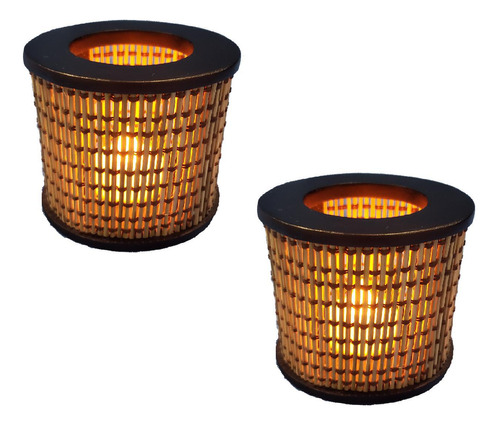 Mini Luminárias Vela Led Bambu - Conjunto 2 - Cr2032