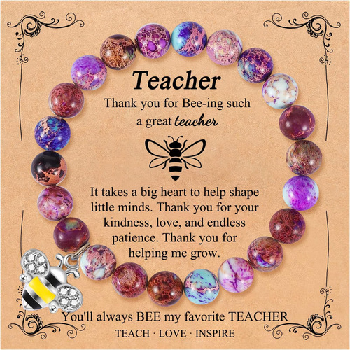 Pulsera Con Dijes De Abeja Qwnhoney Cool Teacher Gifts, Colo